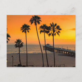 Vintage schöne Insel-Strand-Sonnenuntergangspostka Feiertagspostkarte