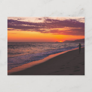 Vintage schöne Insel-Strand-Sonnenuntergangspostka Feiertagspostkarte