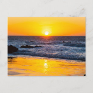 Vintage schöne Insel-Strand-Sonnenuntergangspostka Feiertagspostkarte