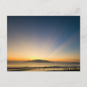Vintage schöne Insel-Strand-Sonnenuntergangspostka Feiertagspostkarte