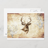 Vintage schöne Künste F078 Hirsche Postkarte (Vorne/Hinten)