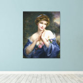 Vintage schöne Lady in blau Leinwanddruck (Insitu (Holzboden))