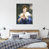 Vintage schöne Lady in blau Leinwanddruck (Insitu (Schlafzimmer))