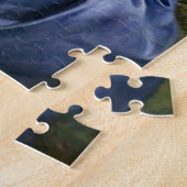 Vintage schöne Lady in blau Puzzle (Seite)