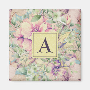 Vintage Schöne Rosa Blumenmuster Magnet