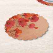 Vintage schöne rote Mohnblumen Untersetzer (angewinkelt)