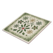 Vintage, schöne Weihnachtsmuster Keramik Tile Fliese (Seite)