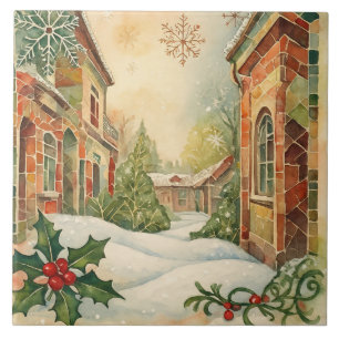 Vintage, schöne Weihnachtsschmuck, Mosaik Fliese