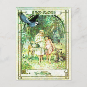 Vintage Schöner Tag Garten Postkarte