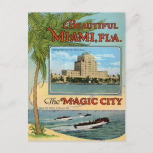 Vintage Schönes Miami Florida Magic City Reise Postkarte