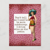 Vintage Schönheit Drinken Wein Zitat Postkarte (Vorderseite)