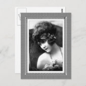 Vintage Schönheit - Erinnerung - in Schwarz und We Postkarte (Vorne/Hinten)