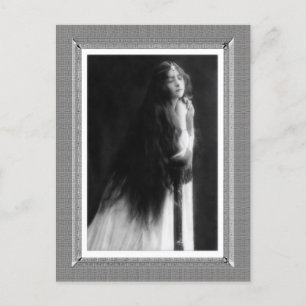 Vintage Schönheit - Gebet - Schwarz-Weiß Postkarte