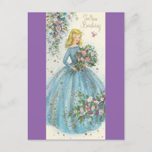 Vintage-Schönheit Geburtstag Postkarte