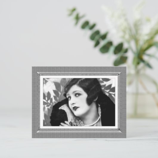 Vintage Schönheit - Glamour - in Schwarzweiß Postkarte (Stehend Vorderseite)