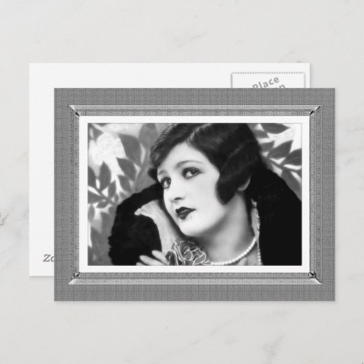 Vintage Schönheit - Glamour - in Schwarzweiß Postkarte (Vorne/Hinten)