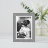 Vintage Schönheit - Künstlerin, schwarz und weiß Postkarte (Stehend Vorderseite)