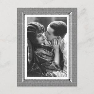 Vintage Schönheit - Leidenschaft - in Schwarz-Weiß Postkarte