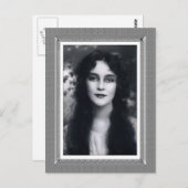 Vintage Schönheit - Mystery Woman - schwarz-weiß Postkarte (Vorne/Hinten)