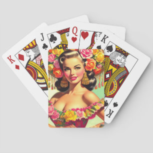 Vintage-Schönheit Pin-up-Malerei Spielkarten