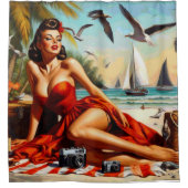 Vintage Schönheit Pinup Duschvorhang