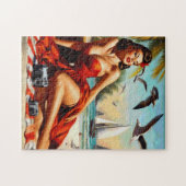 Vintage Schönheit Pinup Puzzle (Horizontal)