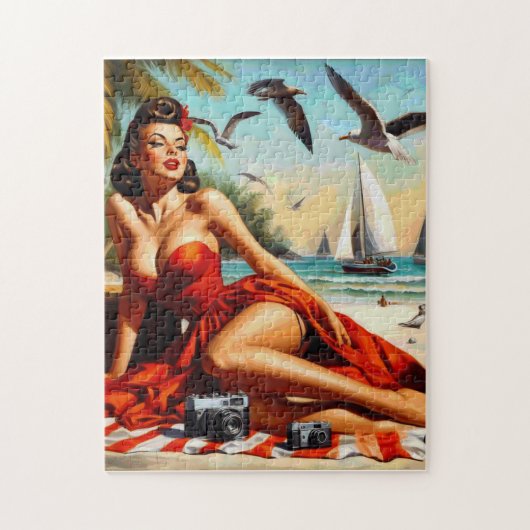 Vintage Schönheit Pinup Puzzle (Vertikal)