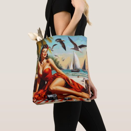 Vintage Schönheit Pinup Tasche (Von Nahem)