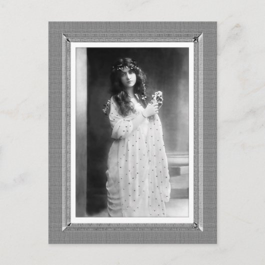 Vintage Schönheit - Sweet Slumber - schwarz und we Postkarte (Vorderseite)