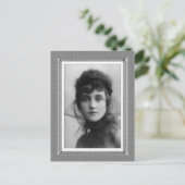 Vintage Schönheit - The Look - Schwarz & Weiß Postkarte (Stehend Vorderseite)