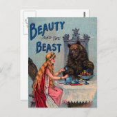 Vintage Schönheit und das Biest Postkarte (Vorne/Hinten)