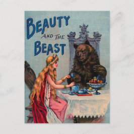 Vintage Schönheit und das Biest Postkarte