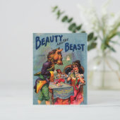 Vintage Schönheit und das Biest Postkarte (Stehend Vorderseite)