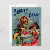 Vintage Schönheit und das Biest Postkarte (Vorne/Hinten)