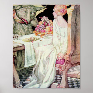 Vintage Schönheit und die BestienIllustration Poster