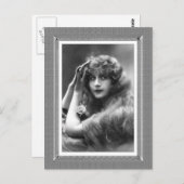 Vintage Schönheit - Unsicherheit in Schwarz und We Postkarte (Vorne/Hinten)
