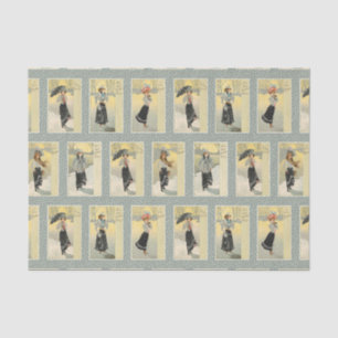 Vintage Schönheiten im Schnee und Weihnachten Seidenpapier