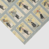 Vintage Schönheiten im Schnee und Weihnachten Seidenpapier (Ausschnitt)