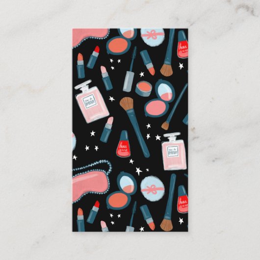 Vintage Schönheitscreme Künstler rosa schwarz Visitenkarte (Vorderseite)