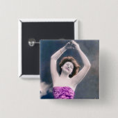 Vintage Schönheitshand über Kopftanz Button (Vorne & Hinten)