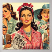 Vintage-Schönheitsmode Mädchen Poster (Vorne)