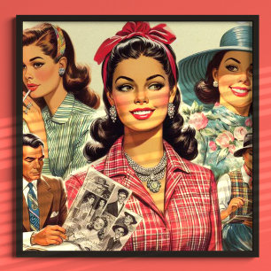 Vintage-Schönheitsmode Mädchen Poster