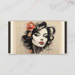 Vintage-Schönheitssalon-Friseur-Stylist-Kosmetik Visitenkarte