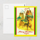 Vintage schottische Colliese, Bagpipe Frohe Weihna Postkarte (Vorne/Hinten)