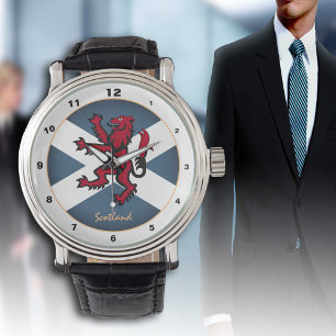 Vintage schottische Flagge, Lion & Schottland /fas Armbanduhr