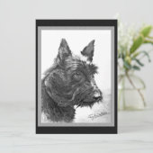 Vintage schottische Terrier-Kunst Einladung (Stehend Vorderseite)