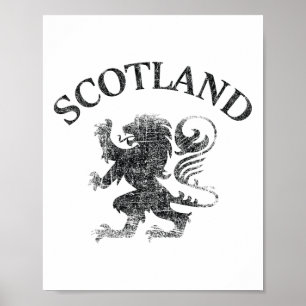 Vintage Schottischer Löwe Rampant Schottland Flagg Poster