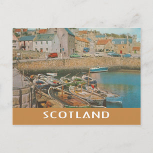 Vintage Schottland Crail Harbour Postkarte