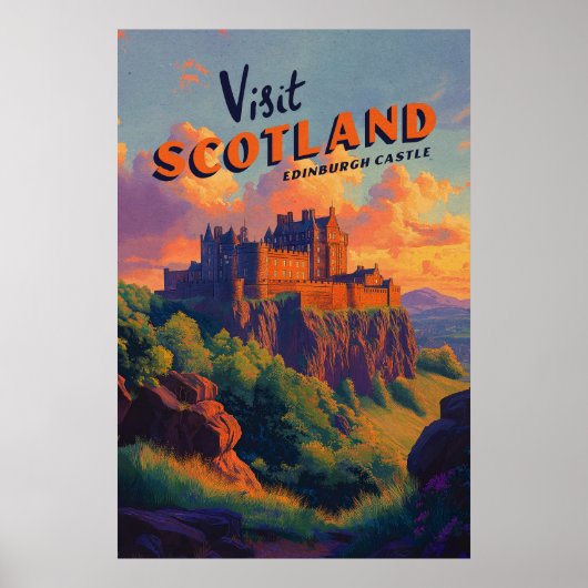 Vintage Schottland Edinburgh Castle Poster (Vorne)