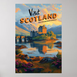 Vintage-Schottland-Eilean-Donan-Burgplakat Poster